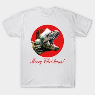 Merry Christmas! T-Rex Print T-Shirt